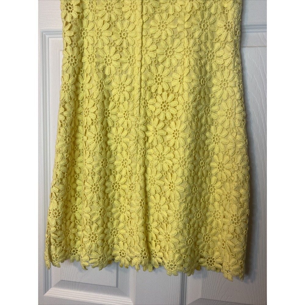 Lilly Pulitzer LELA Floral Daisy Crochet Lace Shift Dress Size 0 Yellow - Picture 7 of 7